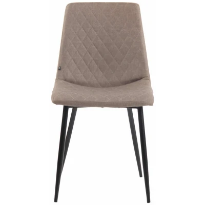 Afbeelding van CLP Telde Set van 4 Eetkamerstoelen Zonder armleuning Metaal frame Stof taupe