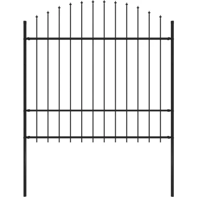 Afbeelding van vidaXL Tuinhek met speren bovenkant (1,5 1,75)x1,7 m staal zwart