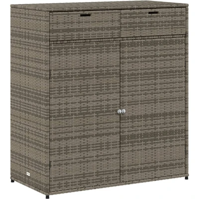 Afbeelding van vidaXL Tuinkast 105x55x113 cm poly rattan grijs