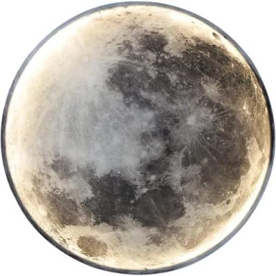 Afbeelding van HKLY Led wandlamp maan met afstandsbediening, voor binnen, modern, dimbaar, rond, acryl, wandverlichting slaapkamer, woonkamer, hal, trap, nachtlampje, (24 cm)