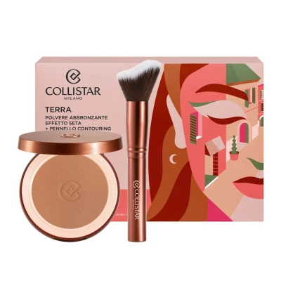 Afbeelding van Collistar Make Up Pakket Terra Silk Effect Bronzing Powder 4.4 Hawaii Matte Set + Contouring Brush
