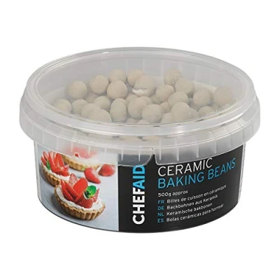 Afbeelding van Chef Aid Keramische Bakbonen 500g Met Bewaarbox Herbruikbare Bakparels Blindbakgewicht Voor Quiches, Taarten &amp; Pies Hittebestendig BPA vrij