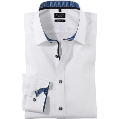 Afbeelding van Olymp No. Six NO.6 Super SLIM FIT Zakelijk overhemd, Heren, Maat: 37, Marine