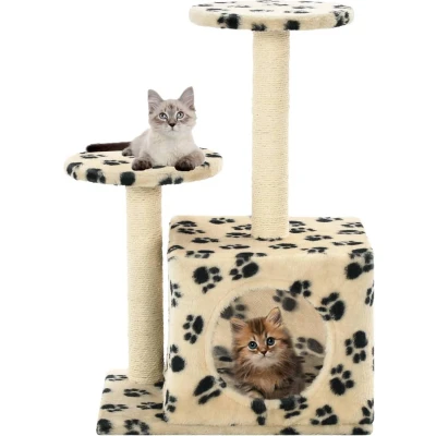 Afbeelding van vidaXL Kattenkrabpaal met sisal krabpalen 60 cm grijs