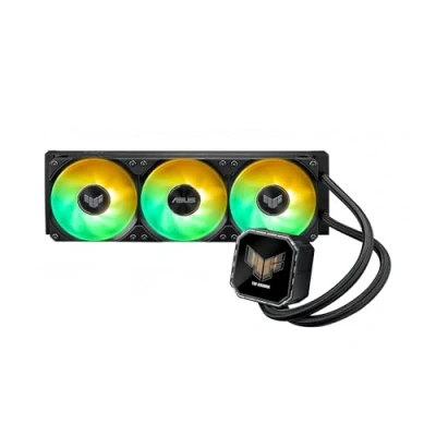 Afbeelding van ASUS TUF Gaming LC III 360 ARGB LCD, all in one vloeistofkoeler, drie vooraf geïnstalleerde ventilatoren, 2,8 inch IPS display, 400 mm buizen, zwart