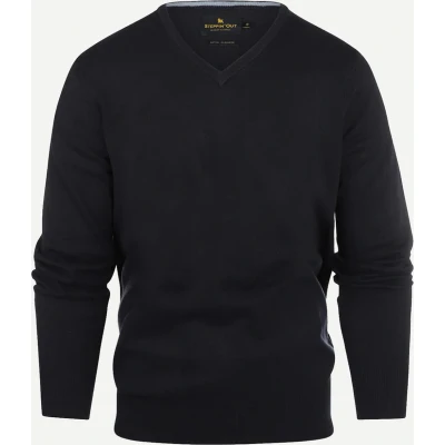 Afbeelding van Steppin&#039; Out Trui Cashmere V hals Navy Maat XL Heren Pullovers