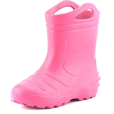 Afbeelding van Ladeheid LA KL 051 Kinder Regenlaarzen Rubber met Binnenschoen en Grepen Waterdicht EVA Wasbare Lichtroze 30