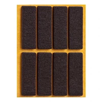 Afbeelding van haggiy peha viltglijders parketglijders zelfklevend, hoekig, 15x45 mm, bruin (8 stuks)