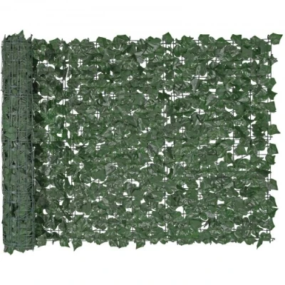 Afbeelding van VEVOR JNF012 Privacy 1 x 2,5 m kunstwandscherm, groen klimophek met versterkte verbinding, kunstheggen, wijnstokblad, buitentuin, binnenplaats, balkon, terras, decoratie, donkergroen