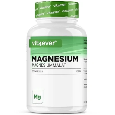 Afbeelding van Magnesiummalaat 365 capsules 2000 mg waarvan 300 elementair magnesium per dagelijkse portie 4 maanden voorraad Hooggedoseerd Zonder toevoegingen Veganistisch