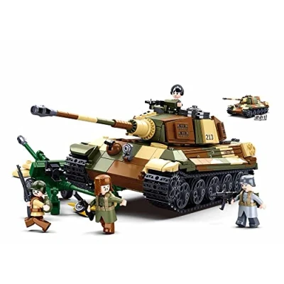 Afbeelding van Sluban M38 B0980 Army, Battle Of Boedapest, de zware tank King Tiger/zware voor tijgerjacht, 930 delen