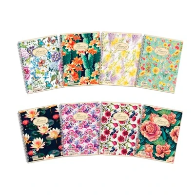 Afbeelding van Pigna Nature Flowers Spiraalblok, gelinieerd 1 R, A5, 5 stuks, meerkleurig