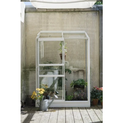 Afbeelding van Royal Well muurkas Emma 1 met veiligheidsglas en fundering wit