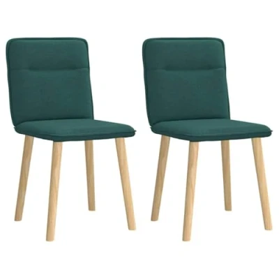 Afbeelding van Eetkamerstoelen 2 st stof donkergroen