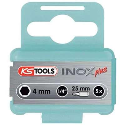 Afbeelding van KS Tools, Bits, 1/4&quot; STAINLESS STEEL inbusbit, 25mm, 4mm, pak van 5 (4 mm)