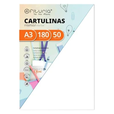 Afbeelding van Pak van 50 witte kartons, formaat A3, 180 g