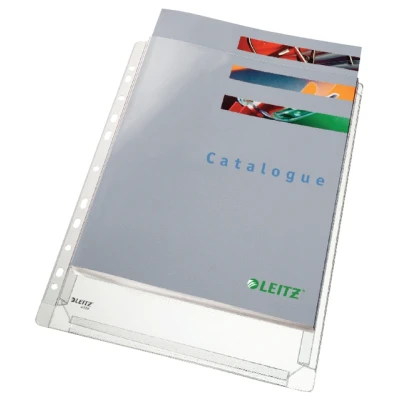 Afbeelding van Harmonica showtas Leitz Premium met perforatiestrip 180µ PVC A4 5 stuks glashelder