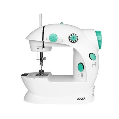 Afbeelding van Jocca Draagbare Naaimachine met Naaikit van 48 Accessoires Kleine Gemakkelijk te Gebruiken Dubbele Steek Antislip Voetjes Verstevigingssteek Stekker en Pedaal