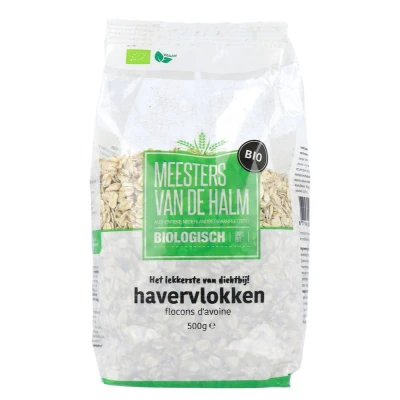 Afbeelding van 3x De halm Biologisch Havervlokken Grof 500 gr