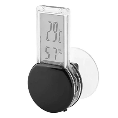 Afbeelding van reptielen thermometer en hygrometer, digitale waterdichte werkt op batterijen, met ingebouwde sensor voor terrarium, terraria, zwart