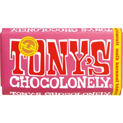 Afbeelding van Tony&#039;s Chocolonely Melk Karamel Biscuit 15 x 180 gram