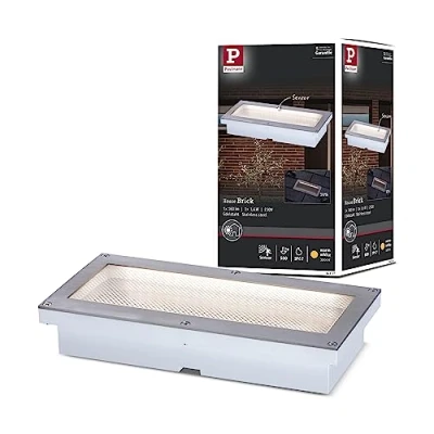 Afbeelding van Paulmann Grondinbouwspot 100 x 200 Brick Met Bewegingsmelder IP67 Staal