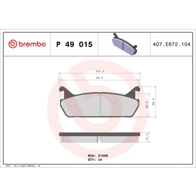 Afbeelding van Brembo Remblokset P 49 015