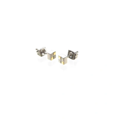 Afbeelding van Boccia 0518 03 Oorknoppen titanium zilver en goudkleurig 4,5 x mm