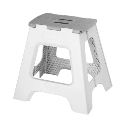 Afbeelding van Vigar Compact opstapkruk inklapbaar 40 cm met handgrepen, grijs, 43x37x40