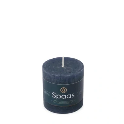 Afbeelding van Spaas Rustieke Pillarkaars 70/70 mm 25u donkerblauw