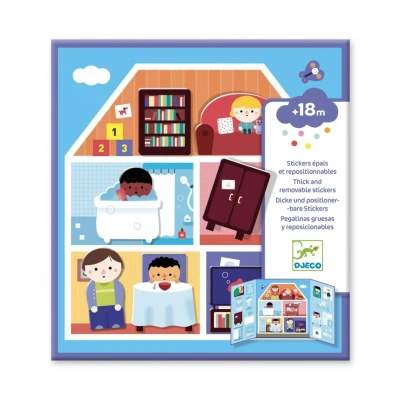 Afbeelding van Djeco herbruikbare stickers huis 14st