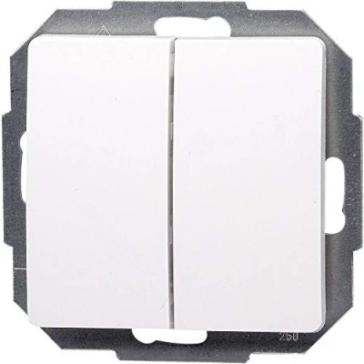 Afbeelding van Kopp Paris Wissel Wisselschakelaar Dubbel Knops 230 Volt Arctic Wit