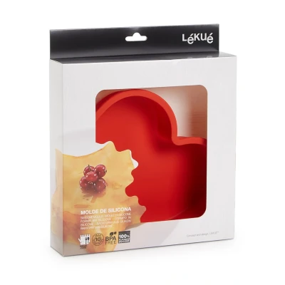 Afbeelding van Lékué Bakvorm hart uit silicone Rood 22.5x21x4.2cm