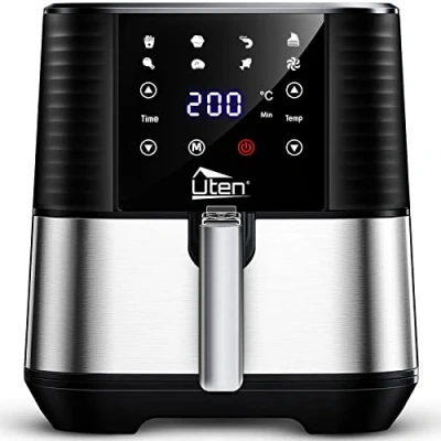 Afbeelding van Uten airfryer 5,5L, 1700W olievrije friteuse, prachtig uiterlijk, high definition touchscreen, met 7 programma&#039;s, PFOA en BPA vrij, PDF recepten