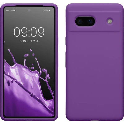 Afbeelding van kwmobile telefoonhoesje geschikt voor Google Pixel 7a Hoesje met siliconen coating Smartphone case in orchidee lila