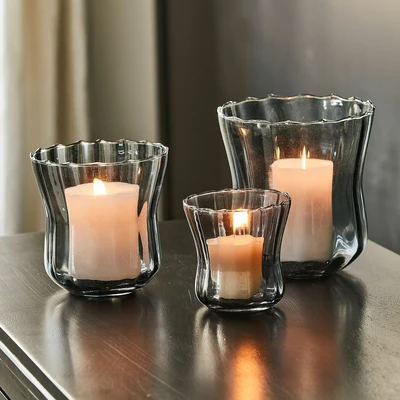 Afbeelding van LOBERON Windlicht set van 3 Lovire grijs