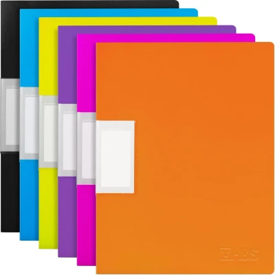 Afbeelding van H&amp;S documentenmap A4 set van 6 Ringmap met 30 insteekhoezen Map etiket Bescherm je papieren Mappen in verschillende kleuren