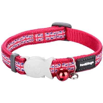 Afbeelding van Kattenhalsband Red Dingo Union Jack 20 32 Cm Rood