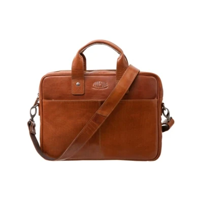 Afbeelding van Pride And Soul Ju 47608 Aktetas . Suprise Leer Cognac