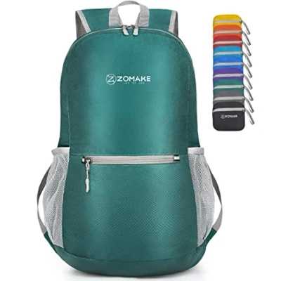 Afbeelding van Opvouwbare rugzak, uniseks, inhoud 20 liter, ultralichte dagrugzak, wandelrugzak, geschikt voor op reis, groen, m