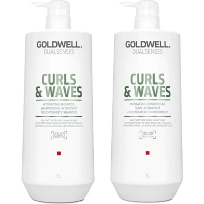 Afbeelding van Goldwell Dualsenses Curls &amp; Waves Shampoo 1000ml + Conditioner bundel/set/pakket