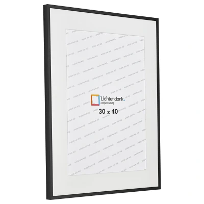 Afbeelding van Wissellijst Met Passepartout Aluminium Zwart 30 x 40 cm