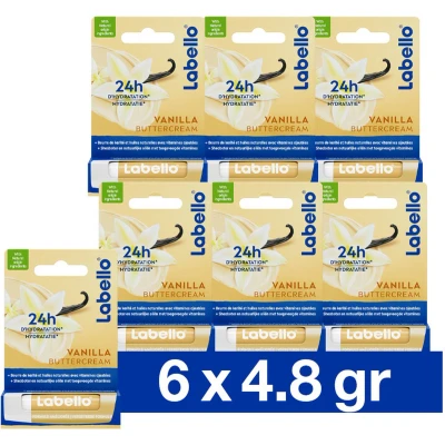 Afbeelding van 6x Labello Lippenbalsem Vanilla Buttercream 4.8 gr