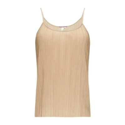 Afbeelding van QS MIT Plisseefalten Top, Dames, Maat: Large, Beige