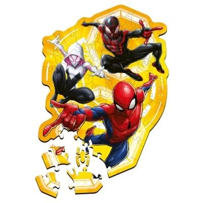 Afbeelding van Trefl Houten puzzels: Marvel Spiderman, Spider Man klaar voor de actie 50 stukjes, Gevormde puzzel Wooden Puzzle, Onregelmatige vormen, 10 figuren, Moderne kinderen vanaf 5 jaar