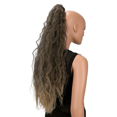 Afbeelding van CAISHA 70 cm Extra Lang Volumineus Golvend Haarstukje Met Clip On Vlecht Paardenstaart Hittebestendige Synthetische Vezels Bruinblond Mix H707