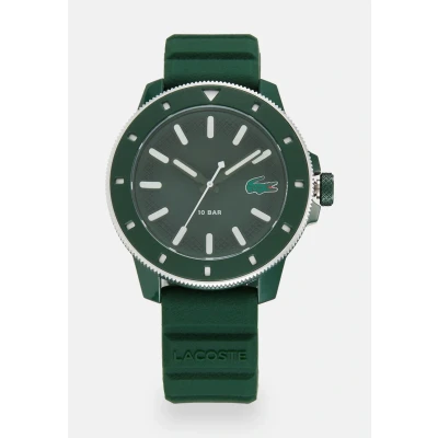 Afbeelding van Lacoste Drie Hand Quartz Beweging Horloge voor Mannen LACOSTE.12.12 Scuba Collectie met Groene Siliconen Armband 2011414
