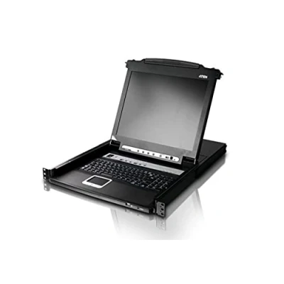 Afbeelding van ATEN 8 Poorts KVM Schakelaar LCD 17 Console Zwart