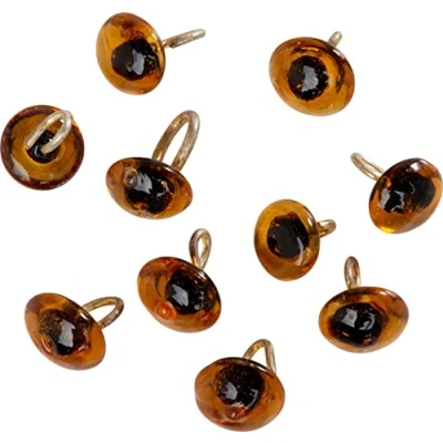 Afbeelding van Rayher Hobby 8904005 glazen dierenogen voor opslag, 6 mm à Weber, blister 10 stuks, bruin