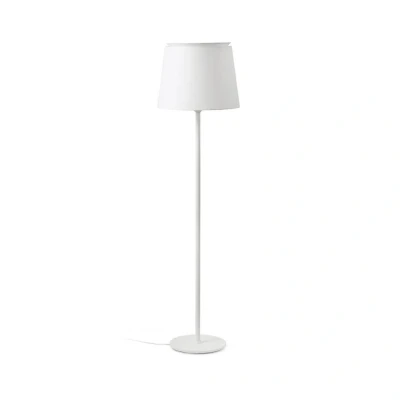 Afbeelding van Faro Lighting Savoy Vloerlamp Ronde Tappered Shade Wit, E27
